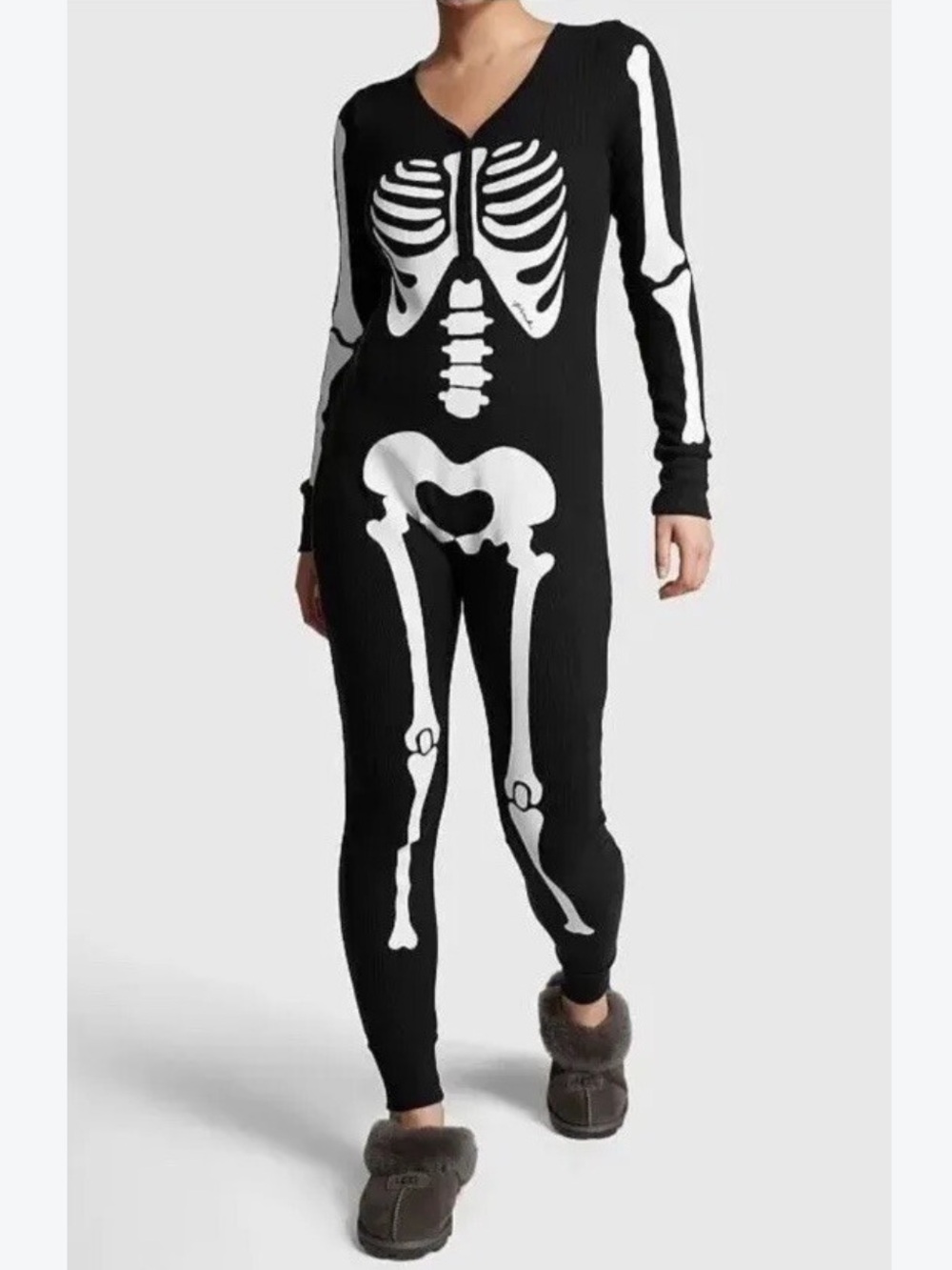 PINK Victoria's Secret Boo-Yah! Skeleton Halloween Pajamas Costume. Size Small.